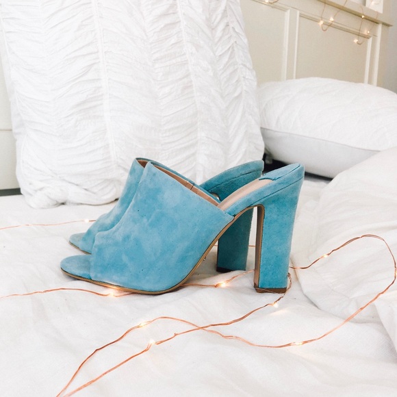 Baby Blue Tony Bianco Allegra Heeled Mule Shoes - Picture 5 of 7